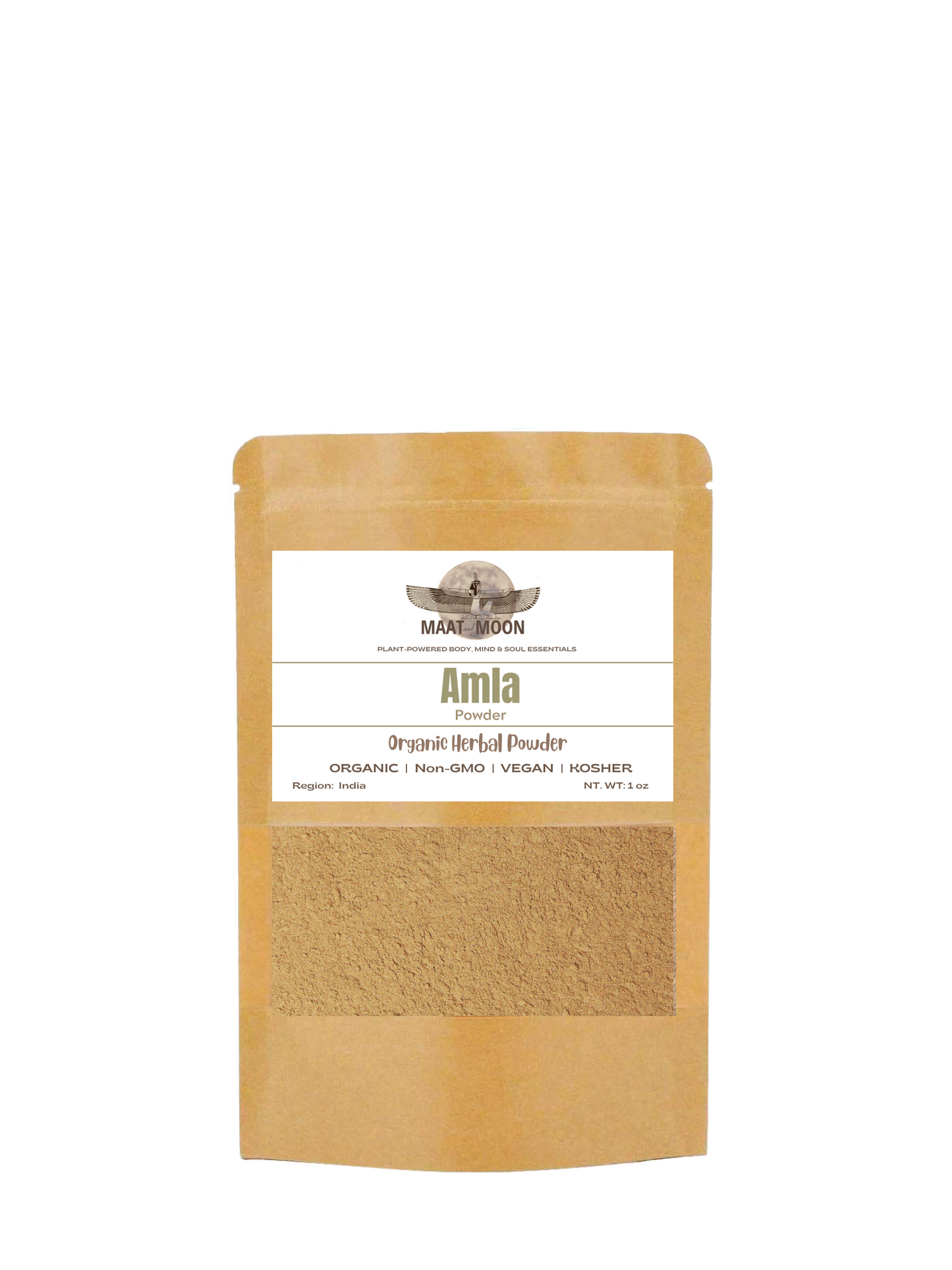 Amla Powder 1 oz - Organic Herbs | Non-GMO | Vegan | Kosher | Caffeine Free | No Fillers | No Additives