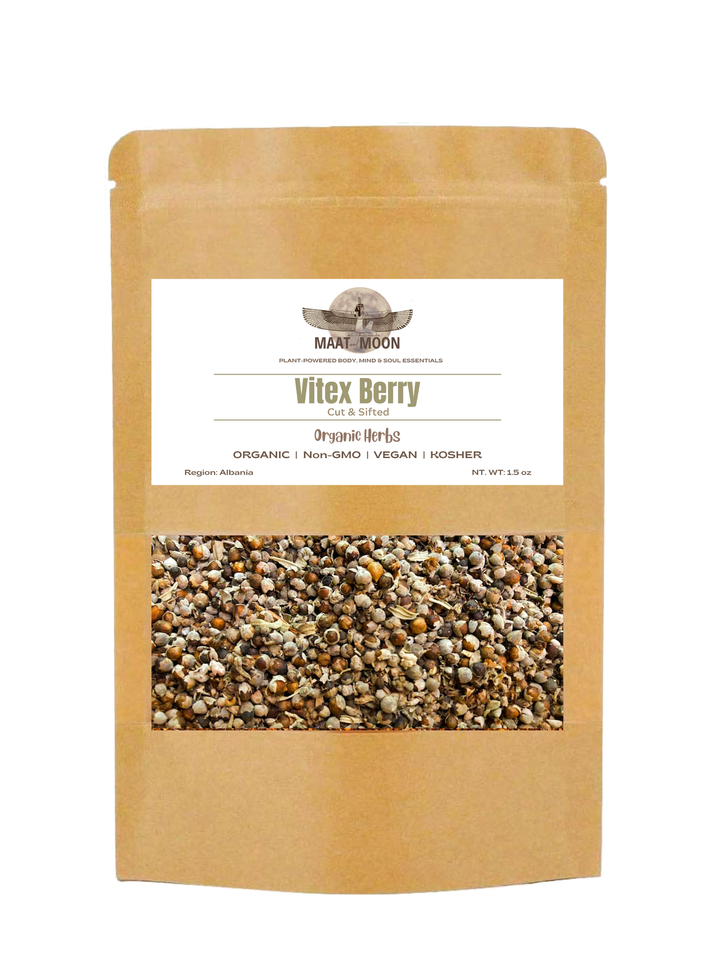 Vitex Berry 1.5 oz - Organic Herbs | Cut & Sifted