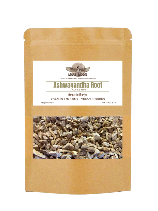 Ashwagandha Root 2.5 oz - Organic Herbs | Non-GMO | Vegan | Kosher | Caffeine Free | No Fillers | No Additives