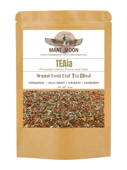 TEAia Loose Leaf Tea Blend | Organic and Non-GMO | Improve Clarity and Focus Naturally - 2 oz